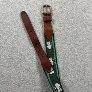 Pebble Beach Golf Links Belt Mens 40 Genuine Leather‎ Preppy Golf Belt Brass